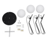 GloboStar® MONROE 00952 Μοντέρνο Κρεμαστό Φωτιστικό Μπάλα Τρίφωτο 3 x E27 IP20 Μαύρο Μέταλλο με Λευκό Γυαλί - Μ60 x Π60 x Υ50cm - Image 7