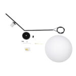 GloboStar® MONROE 00957 Μοντέρνο Κρεμαστό Φωτιστικό Μπάλα Μονόφωτο 1 x E27 IP20 Μαύρο Μέταλλο με Λευκό Γυαλί - Μ30 x Π30 x Υ75cm - Image 11