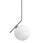 GloboStar® MONROE 00957 Μοντέρνο Κρεμαστό Φωτιστικό Μπάλα Μονόφωτο 1 x E27 IP20 Μαύρο Μέταλλο με Λευκό Γυαλί - Μ30 x Π30 x Υ75cm - Image 5