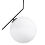 GloboStar® MONROE 00957 Μοντέρνο Κρεμαστό Φωτιστικό Μπάλα Μονόφωτο 1 x E27 IP20 Μαύρο Μέταλλο με Λευκό Γυαλί - Μ30 x Π30 x Υ75cm - Image 6