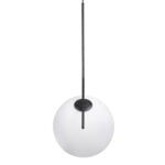 GloboStar® MONROE 00957 Μοντέρνο Κρεμαστό Φωτιστικό Μπάλα Μονόφωτο 1 x E27 IP20 Μαύρο Μέταλλο με Λευκό Γυαλί - Μ30 x Π30 x Υ75cm - Image 7