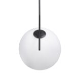 GloboStar® MONROE 00957 Μοντέρνο Κρεμαστό Φωτιστικό Μπάλα Μονόφωτο 1 x E27 IP20 Μαύρο Μέταλλο με Λευκό Γυαλί - Μ30 x Π30 x Υ75cm - Image 8