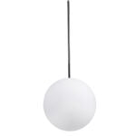 GloboStar® MONROE 00957 Μοντέρνο Κρεμαστό Φωτιστικό Μπάλα Μονόφωτο 1 x E27 IP20 Μαύρο Μέταλλο με Λευκό Γυαλί - Μ30 x Π30 x Υ75cm - Image 9