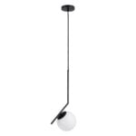 GloboStar® MONROE 00959 Μοντέρνο Κρεμαστό Φωτιστικό Μπάλα Μονόφωτο 1 x E27 IP20 Μαύρο Μέταλλο με Λευκό Γυαλί - Μ15 x Π15 x Υ49cm - Image 4