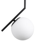 GloboStar® MONROE 00959 Μοντέρνο Κρεμαστό Φωτιστικό Μπάλα Μονόφωτο 1 x E27 IP20 Μαύρο Μέταλλο με Λευκό Γυαλί - Μ15 x Π15 x Υ49cm - Image 6