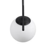 GloboStar® MONROE 00959 Μοντέρνο Κρεμαστό Φωτιστικό Μπάλα Μονόφωτο 1 x E27 IP20 Μαύρο Μέταλλο με Λευκό Γυαλί - Μ15 x Π15 x Υ49cm - Image 8