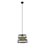 GloboStar® CARTER 00961 Μοντέρνο Industrial Κρεμαστό Φωτιστικό Οροφής Μονόφωτο 1 x E27 Μαύρο με Εκρού Μεταλλικό Πλέγμα Φ32 x Υ25cm - Image 3