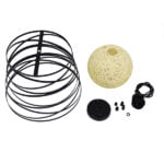 GloboStar® CARTER 00961 Μοντέρνο Industrial Κρεμαστό Φωτιστικό Οροφής Μονόφωτο 1 x E27 Μαύρο με Εκρού Μεταλλικό Πλέγμα Φ32 x Υ25cm - Image 8