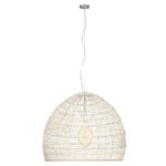 GloboStar® MALIBU 00965 Vintage Κρεμαστό Φωτιστικό Οροφής Μονόφωτο 1 x E27 Λευκό Ξύλινο Μπαμπού Φ100 x Y86cm - Image 3