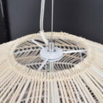 GloboStar® MALIBU 00965 Vintage Κρεμαστό Φωτιστικό Οροφής Μονόφωτο 1 x E27 Λευκό Ξύλινο Μπαμπού Φ100 x Y86cm - Image 6