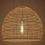 GloboStar® MALIBU 00974 Vintage Κρεμαστό Φωτιστικό Οροφής Μονόφωτο 1 x E27 Μπεζ Ξύλινο Μπαμπού Φ100 x Y86cm - Image 2