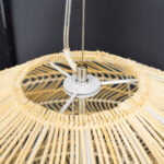 GloboStar® MALIBU 00974 Vintage Κρεμαστό Φωτιστικό Οροφής Μονόφωτο 1 x E27 Μπεζ Ξύλινο Μπαμπού Φ100 x Y86cm - Image 6