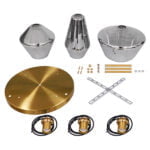 GloboStar® AMARIS 00976 Μοντέρνο Κρεμαστό Φωτιστικό Οροφής Τρίφωτο 3 x E27 Γυάλινο Φιμέ Νίκελ Φ50 x Υ30cm - Image 6