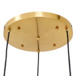 GloboStar® AMARIS 00978 Μοντέρνο Κρεμαστό Φωτιστικό Οροφής Τρίφωτο 3 x E27 Γυάλινο Φιμέ Μελί Φ50 x Υ30cm - Image 5