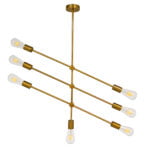 GloboStar® ESTHER 00993 Μοντέρνο Industrial Φωτιστικό Οροφής Πολύφωτο 7 x E27 Χρυσό Μεταλλικό Φ75 x Υ88cm - Image 4