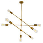 GloboStar® ESTHER 00993 Μοντέρνο Industrial Φωτιστικό Οροφής Πολύφωτο 7 x E27 Χρυσό Μεταλλικό Φ75 x Υ88cm - Image 5