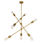 GloboStar® ESTHER 00993 Μοντέρνο Industrial Φωτιστικό Οροφής Πολύφωτο 7 x E27 Χρυσό Μεταλλικό Φ75 x Υ88cm - Image 7