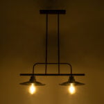GloboStar® REGAL 01007 Vintage Industrial Φωτιστικό Οροφής Δίφωτο Μαύρο Μεταλλικό Ράγα Μ67 x Π26 x Υ85cm - Image 3