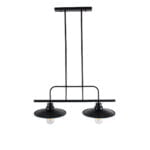 GloboStar® REGAL 01007 Vintage Industrial Φωτιστικό Οροφής Δίφωτο Μαύρο Μεταλλικό Ράγα Μ67 x Π26 x Υ85cm - Image 5