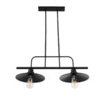 GloboStar® REGAL 01007 Vintage Industrial Φωτιστικό Οροφής Δίφωτο Μαύρο Μεταλλικό Ράγα Μ67 x Π26 x Υ85cm - Image 6