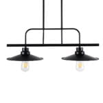 GloboStar® REGAL 01007 Vintage Industrial Φωτιστικό Οροφής Δίφωτο Μαύρο Μεταλλικό Ράγα Μ67 x Π26 x Υ85cm - Image 7