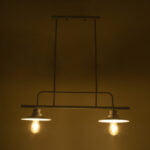GloboStar® REGAL 01008 Vintage Industrial Φωτιστικό Οροφής Δίφωτο Λευκό Μεταλλικό Ράγα Μ67 x Π26 x Υ85cm - Image 3