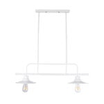 GloboStar® REGAL 01008 Vintage Industrial Φωτιστικό Οροφής Δίφωτο Λευκό Μεταλλικό Ράγα Μ67 x Π26 x Υ85cm - Image 4