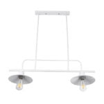 GloboStar® REGAL 01008 Vintage Industrial Φωτιστικό Οροφής Δίφωτο Λευκό Μεταλλικό Ράγα Μ67 x Π26 x Υ85cm - Image 6