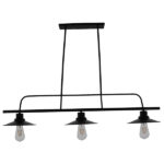 GloboStar® REGAL 01009 Vintage Industrial Φωτιστικό Οροφής Τρίφωτο Μαύρο Ράγα Μ113 x Π26 x Υ85cm - Image 3