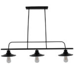 GloboStar® REGAL 01009 Vintage Industrial Φωτιστικό Οροφής Τρίφωτο Μαύρο Ράγα Μ113 x Π26 x Υ85cm - Image 4