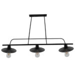 GloboStar® REGAL 01009 Vintage Industrial Φωτιστικό Οροφής Τρίφωτο Μαύρο Ράγα Μ113 x Π26 x Υ85cm - Image 5