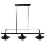 GloboStar® REGAL 01009 Vintage Industrial Φωτιστικό Οροφής Τρίφωτο Μαύρο Ράγα Μ113 x Π26 x Υ85cm - Image 2