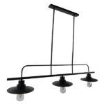GloboStar® REGAL 01009 Vintage Industrial Φωτιστικό Οροφής Τρίφωτο Μαύρο Ράγα Μ113 x Π26 x Υ85cm - Image 6