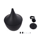 GloboStar® SHANGHAI 01025-A Μοντέρνο Κρεμαστό Φωτιστικό Καμπάνα Μονόφωτο 1 x E27 IP20 Μαύρο & Χρυσό Μέταλλο - Μ24 x Π24 x Υ30cm - Image 11