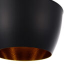 GloboStar® SHANGHAI 01025-A Μοντέρνο Κρεμαστό Φωτιστικό Καμπάνα Μονόφωτο 1 x E27 IP20 Μαύρο & Χρυσό Μέταλλο - Μ24 x Π24 x Υ30cm - Image 9