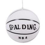 GloboStar® SPALDING NBA 01031 Παιδικό Κρεμαστό Φωτιστικό Μπάλα Μονόφωτο 1 x E27 IP20 Λευκό & Μαύρο Γυαλί - Μ25 x Π25 x Υ25cm - Image 6