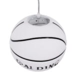 GloboStar® SPALDING NBA 01031 Παιδικό Κρεμαστό Φωτιστικό Μπάλα Μονόφωτο 1 x E27 IP20 Λευκό & Μαύρο Γυαλί - Μ25 x Π25 x Υ25cm - Image 7