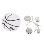 GloboStar® SPALDING NBA 01031 Παιδικό Κρεμαστό Φωτιστικό Μπάλα Μονόφωτο 1 x E27 IP20 Λευκό & Μαύρο Γυαλί - Μ25 x Π25 x Υ25cm - Image 9