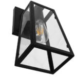 GloboStar® ASETYLIN 01032 Vintage Industrial Φωτιστικό Τοίχου Απλίκα Μονόφωτο Μαύρο Μεταλλικό με Γυαλί Μ17 x Π14 x Υ34cm - Image 2