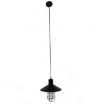 GloboStar® SKIPPER 01034 Vintage Industrial Κρεμαστό Φωτιστικό Οροφής Μονόφωτο 1 x E27 Μαύρο Μεταλλικό Καμπάνα Φ27 x Y28cm - Image 2