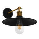 GloboStar® MINIMALL 01039 Vintage Industrial Φωτιστικό Τοίχου Απλίκα Μονόφωτο Μαύρο Μεταλλικό Καμπάνα Φ26 x Μ39 x Π26 x Υ18cm - Image 2