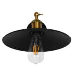 GloboStar® MINIMALL 01039 Vintage Industrial Φωτιστικό Τοίχου Απλίκα Μονόφωτο Μαύρο Μεταλλικό Καμπάνα Φ26 x Μ39 x Π26 x Υ18cm - Image 6