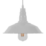 GloboStar® RAY 01044 Vintage Κρεμαστό Φωτιστικό Καμπάνα Μονόφωτο 1 x E27 IP20 Λευκό Μέταλλο - Μ26 x Π26 x Υ25cm - Image 3