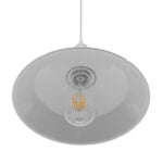 GloboStar® RAY 01044 Vintage Κρεμαστό Φωτιστικό Καμπάνα Μονόφωτο 1 x E27 IP20 Λευκό Μέταλλο - Μ26 x Π26 x Υ25cm - Image 6