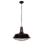 GloboStar® BARN 01045 Vintage Industrial Κρεμαστό Φωτιστικό Οροφής Μονόφωτο 1 x E27 Καφέ Σκουριά Μεταλλικό Καμπάνα Φ46 x Y25cm - Image 2