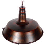 GloboStar® BARN 01045 Vintage Industrial Κρεμαστό Φωτιστικό Οροφής Μονόφωτο 1 x E27 Καφέ Σκουριά Μεταλλικό Καμπάνα Φ46 x Y25cm - Image 5