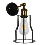 GloboStar® CATEL 01054 Vintage Industrial Φωτιστικό Τοίχου Απλίκα Μονόφωτο Μαύρο Μεταλλικό Πλέγμα Φ15 x Μ26 x Π15 x Υ30cm - Image 2