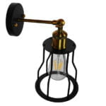 GloboStar® CATEL 01054 Vintage Industrial Φωτιστικό Τοίχου Απλίκα Μονόφωτο Μαύρο Μεταλλικό Πλέγμα Φ15 x Μ26 x Π15 x Υ30cm - Image 3