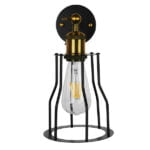 GloboStar® CATEL 01054 Vintage Industrial Φωτιστικό Τοίχου Απλίκα Μονόφωτο Μαύρο Μεταλλικό Πλέγμα Φ15 x Μ26 x Π15 x Υ30cm - Image 6