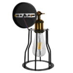 GloboStar® CATEL 01054 Vintage Industrial Φωτιστικό Τοίχου Απλίκα Μονόφωτο Μαύρο Μεταλλικό Πλέγμα Φ15 x Μ26 x Π15 x Υ30cm - Image 8